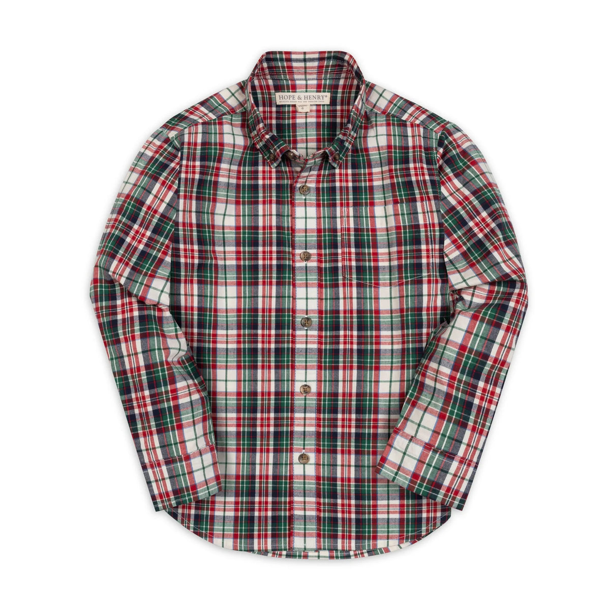 Hope & Henry Boys Organic Stretch Poplin Shirt
