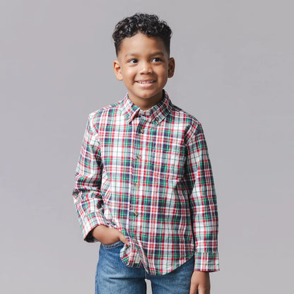 Hope & Henry Boys Organic Stretch Poplin Shirt