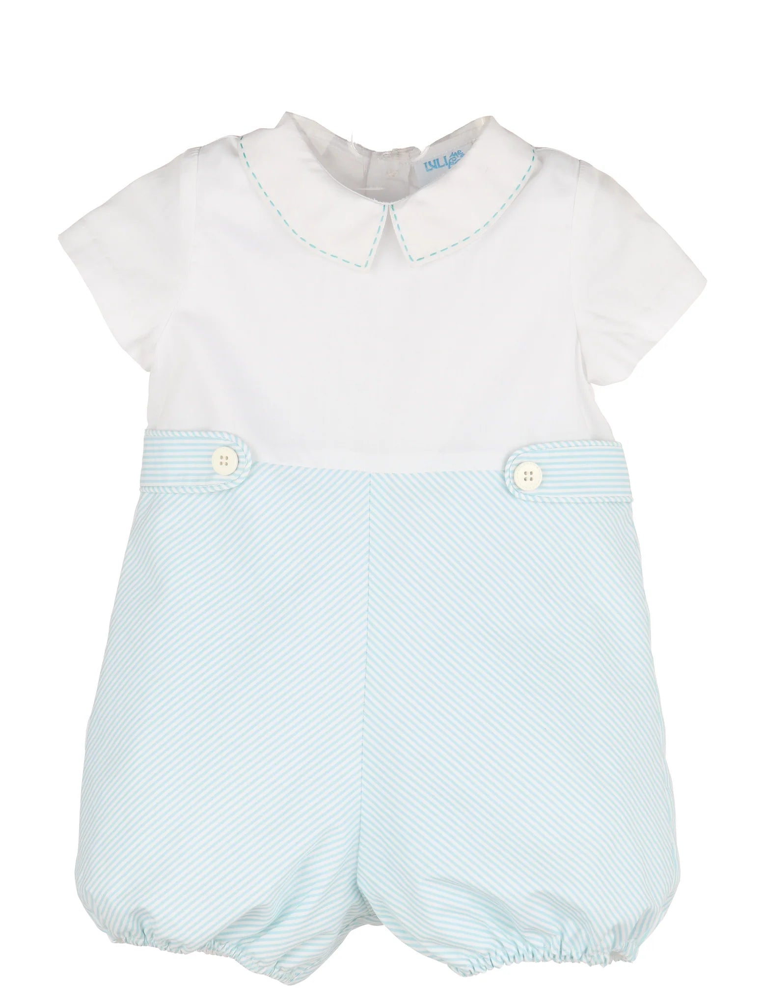 Luli & Me Turquoise Mini Stripes Bubble