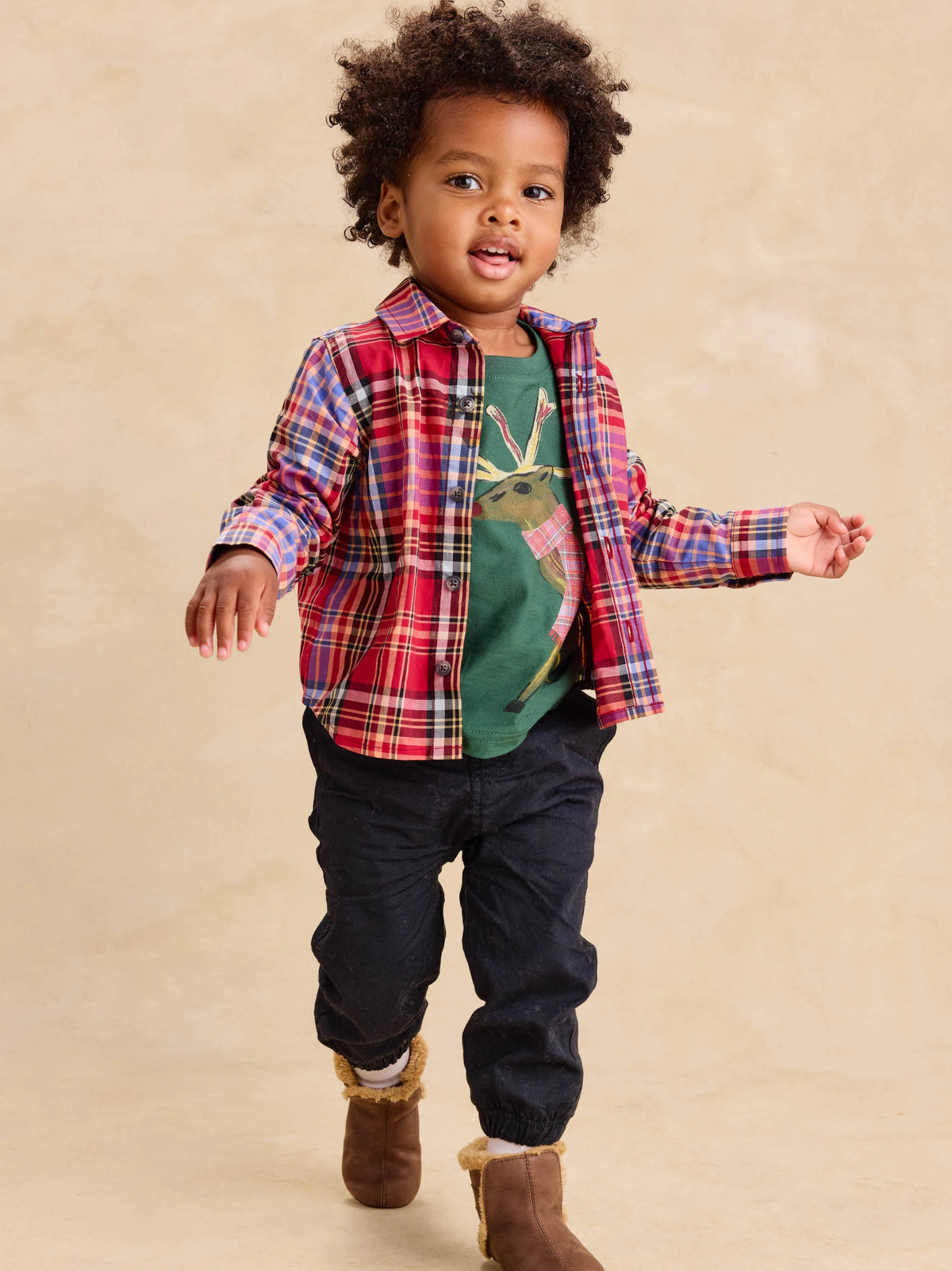 Tea Collection Boys Holiday Deer T-Shirt
