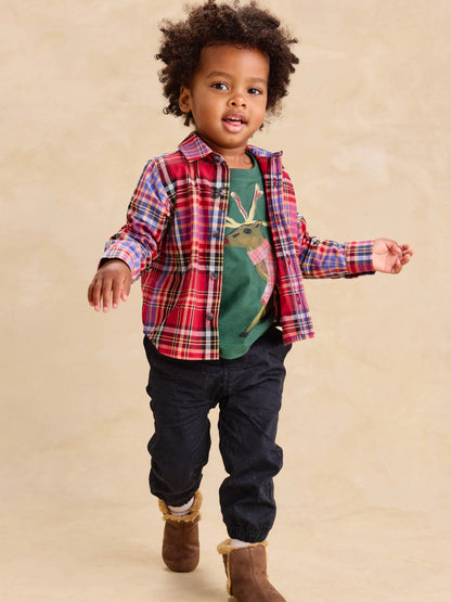 Tea Collection Boys Holiday Deer T-Shirt