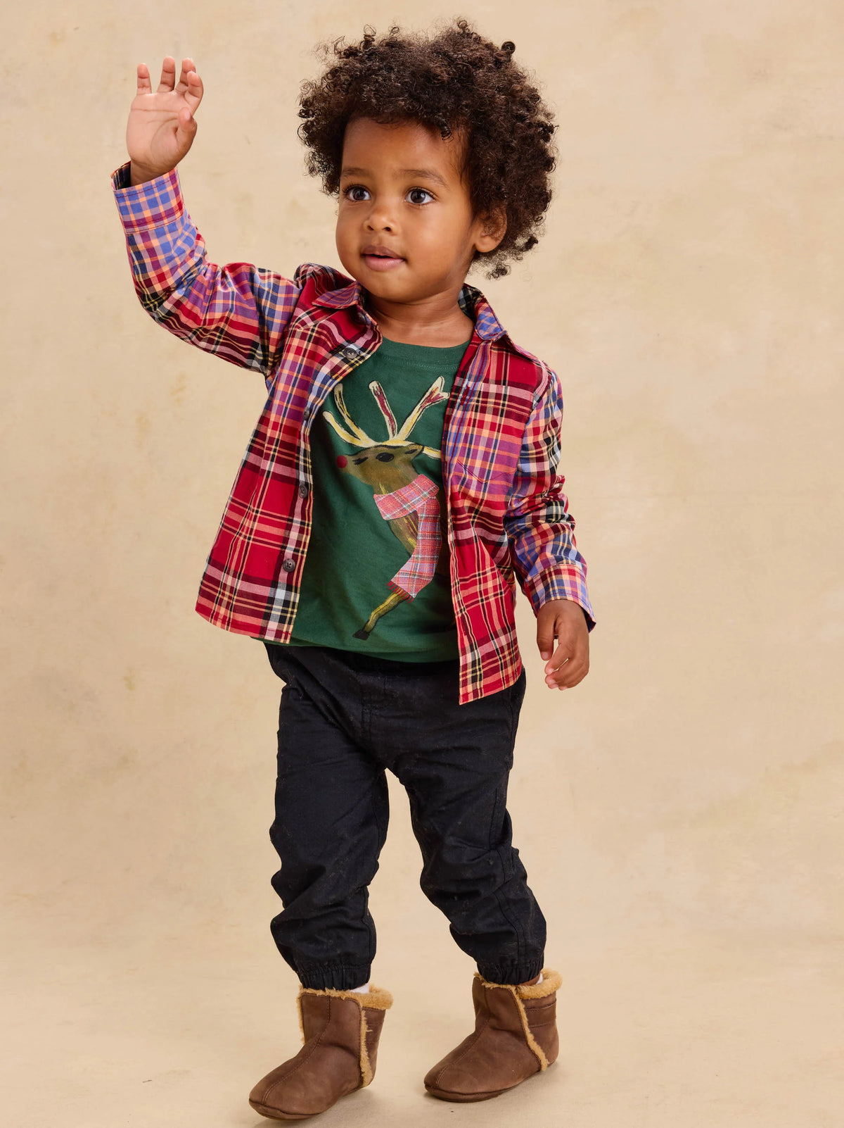 Tea Collection Boys Holiday Deer T-Shirt