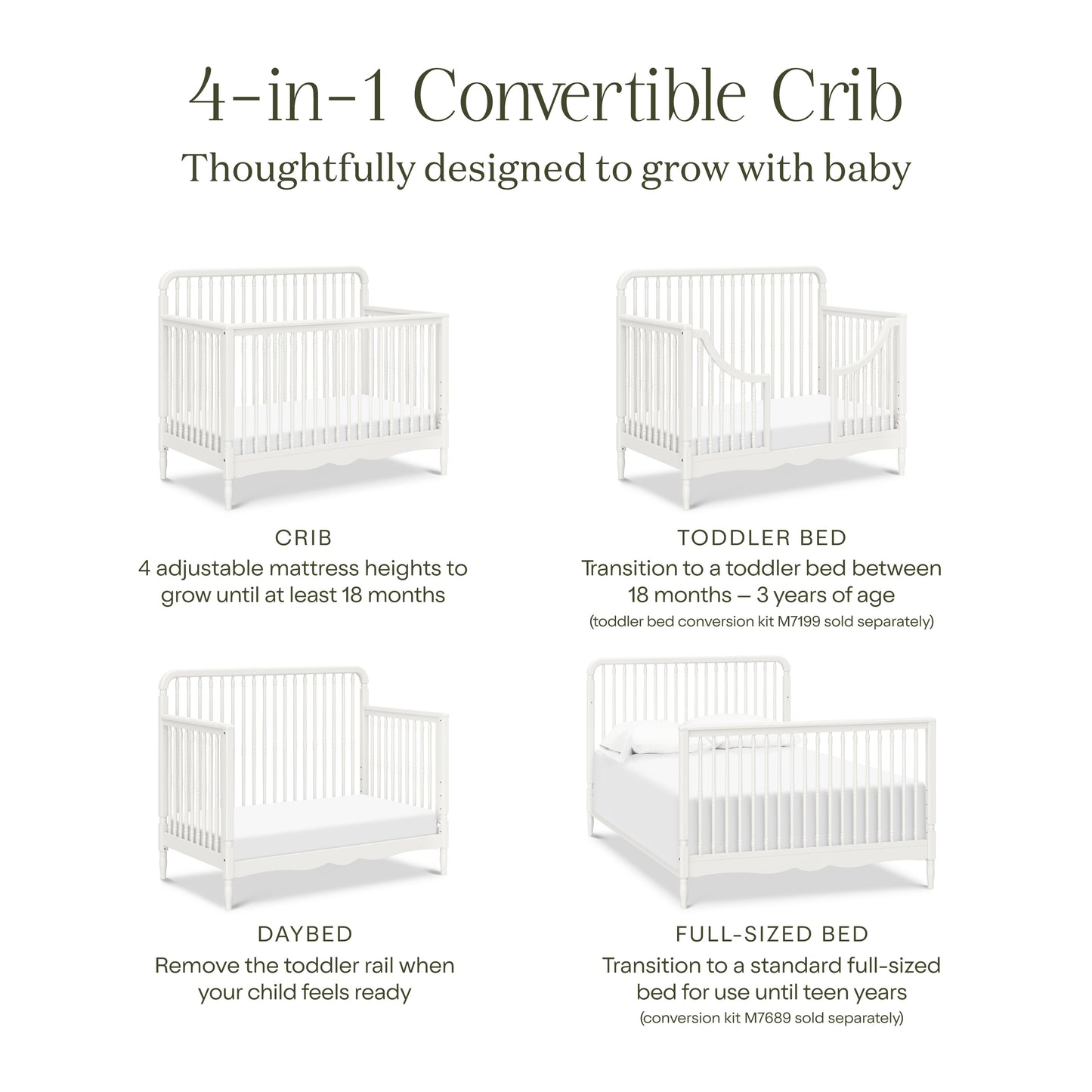 Namesake Liberty 4-in-1 Convertible Spindle Crib