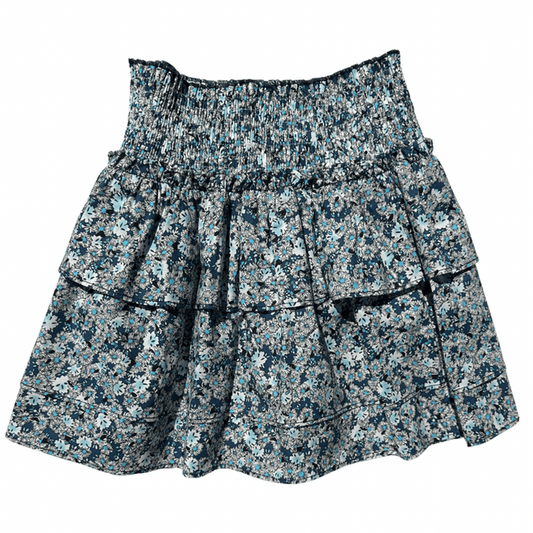 Pleat Sally Skirt Blue Floral