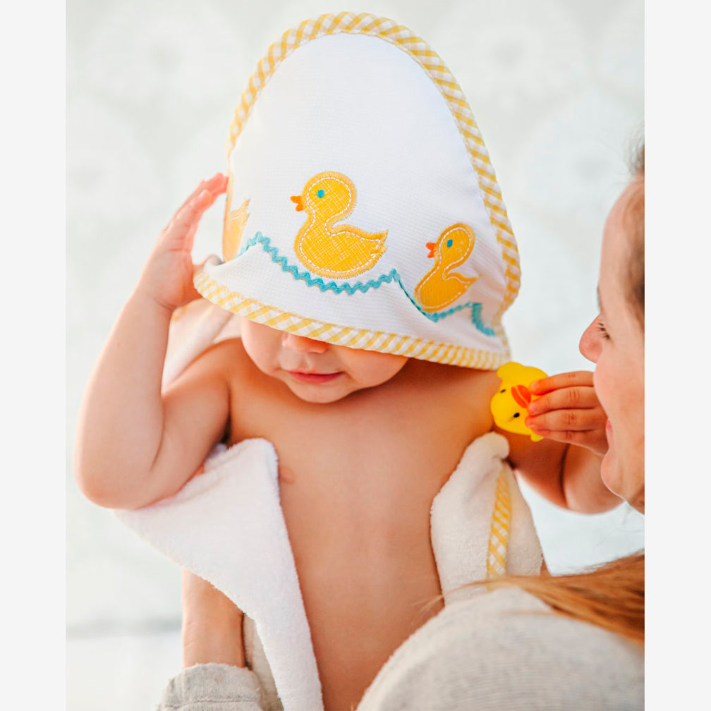 3 Martha's Boxed Yellow Duck Hooded Towel