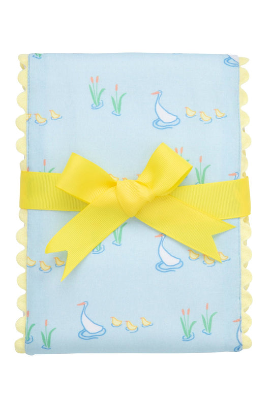 3 Martha's Fancy Fabric Burp Yellow Duck