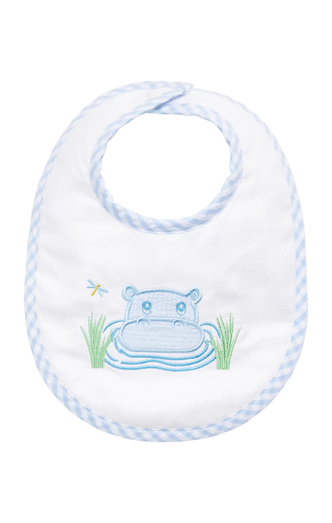 3 Marthas 3 Marthas Applique Basic Bib - Blue Hippo
