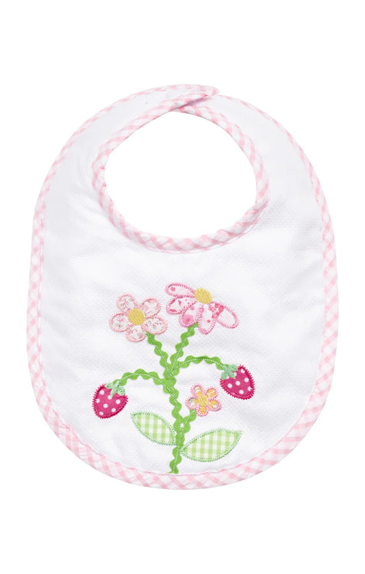 3 Marthas 3 Marthas Applique Basic Bib - Strawberry