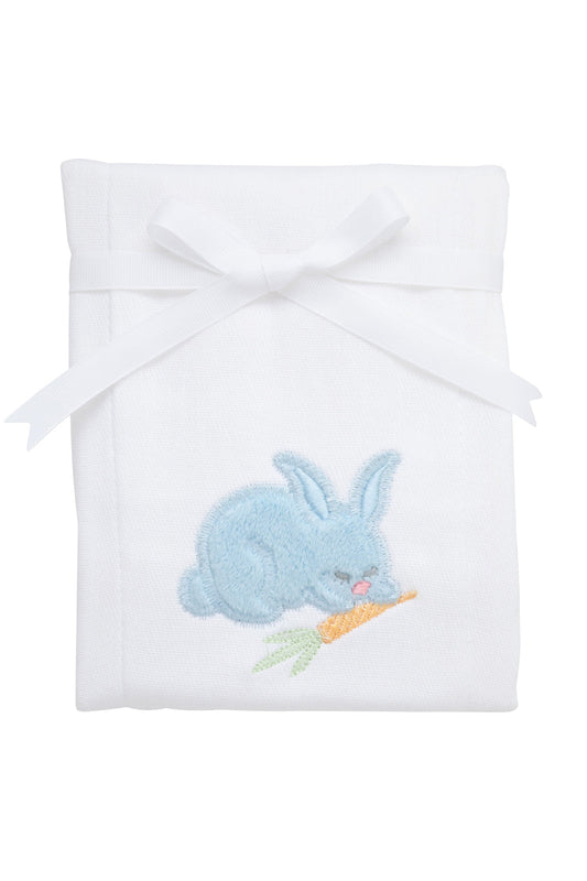 3 Marthas 3 Marthas Applique Basic Burp - Blue Bunny