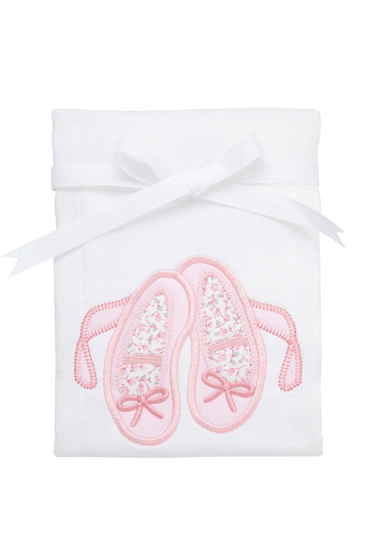 3 Marthas Ballet Shoes Applique Burp Pad
