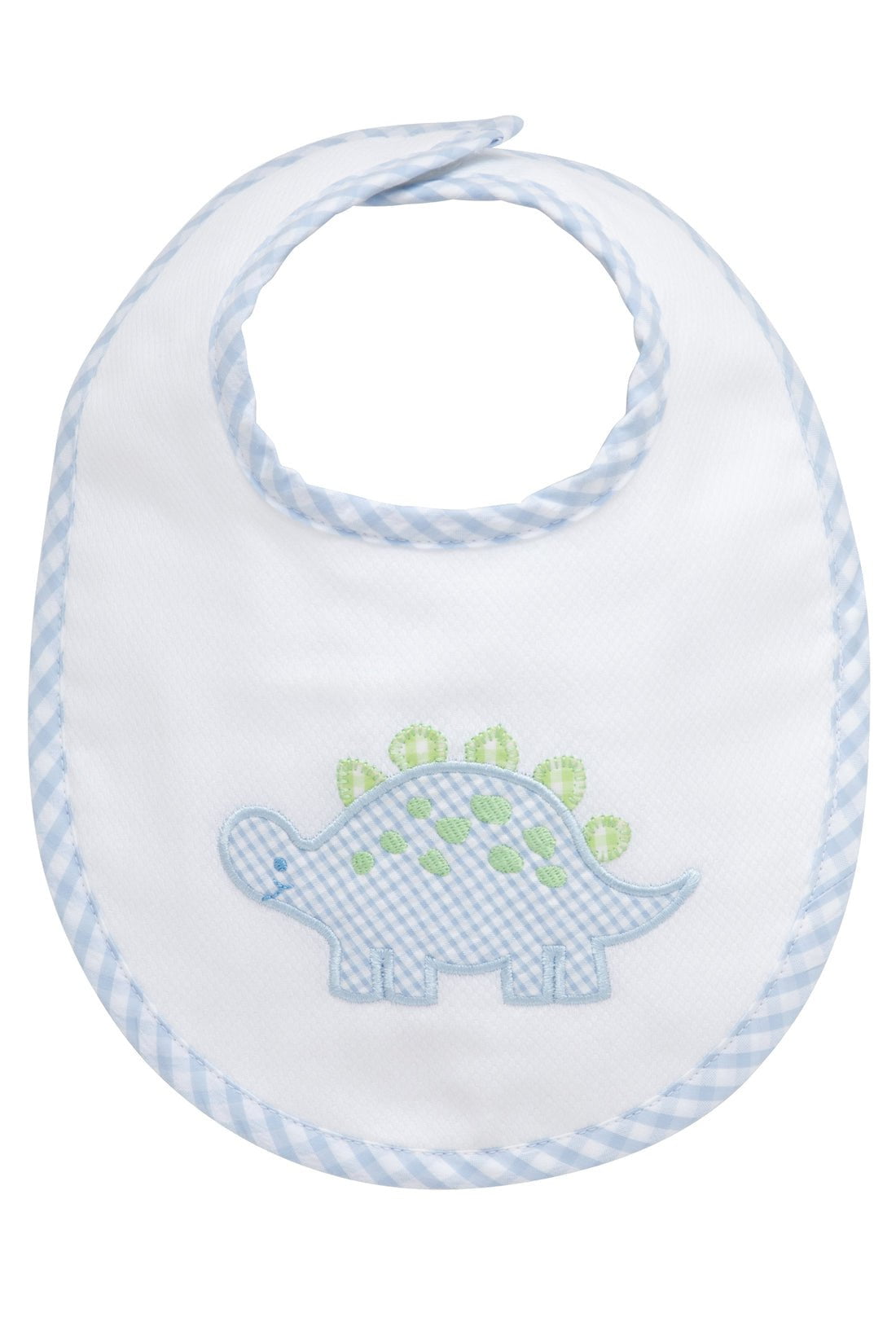 3 Marthas Blue Dino Applique Medium Bib