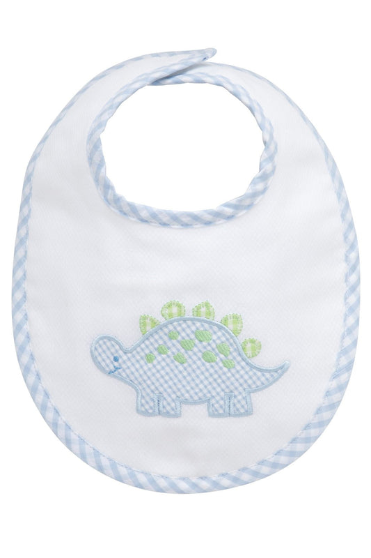 3 Marthas Blue Dino Applique Medium Bib