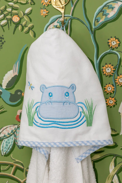 3 Marthas 3 Marthas Everykid Towel - Blue Hippo