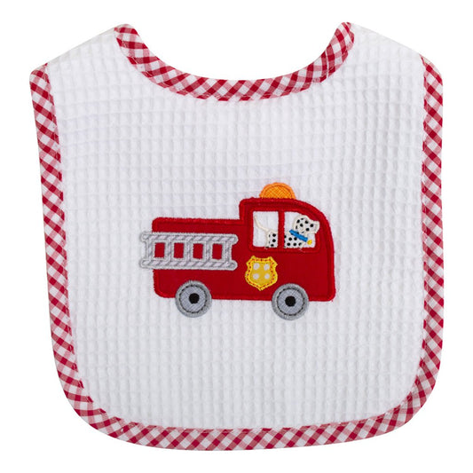 3 Marthas Apparel & Gifts 3 Marthas Firetruck Applique Feeding Bib