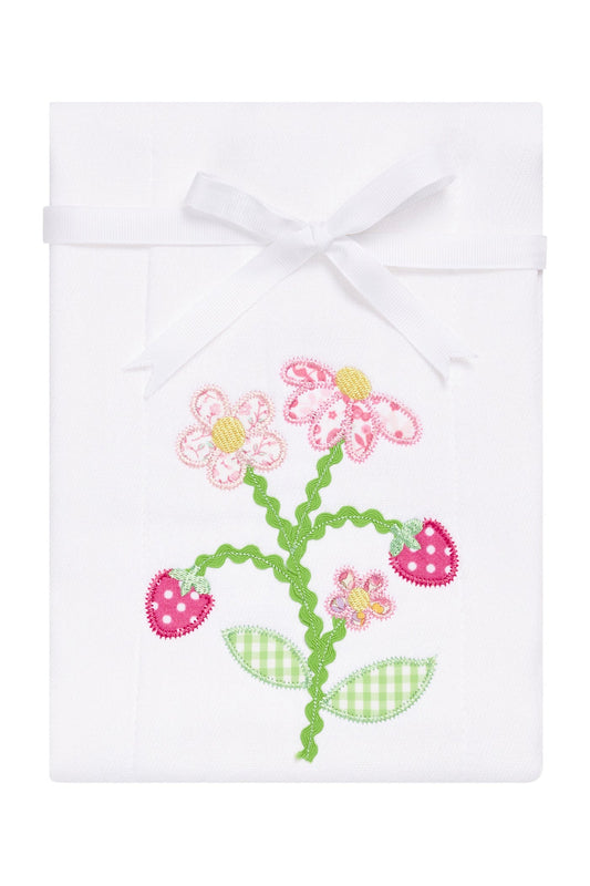 3 Marthas3 Marthas Applique Basic Burp - StrawberryBabysupermarket