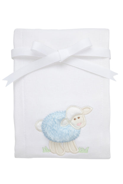 3 Marthas Lamb Applique Burp Cloth