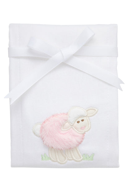 3 Marthas Lamb Applique Burp Cloth