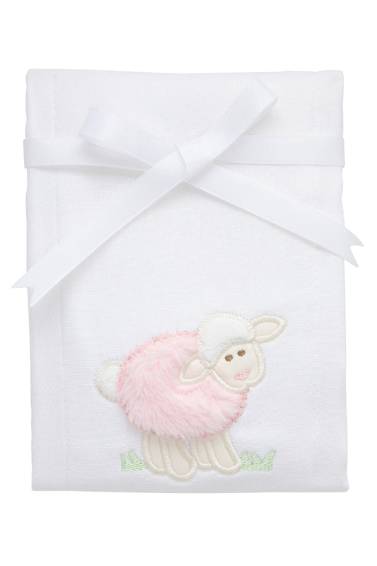 3 Marthas Lamb Applique Burp Cloth