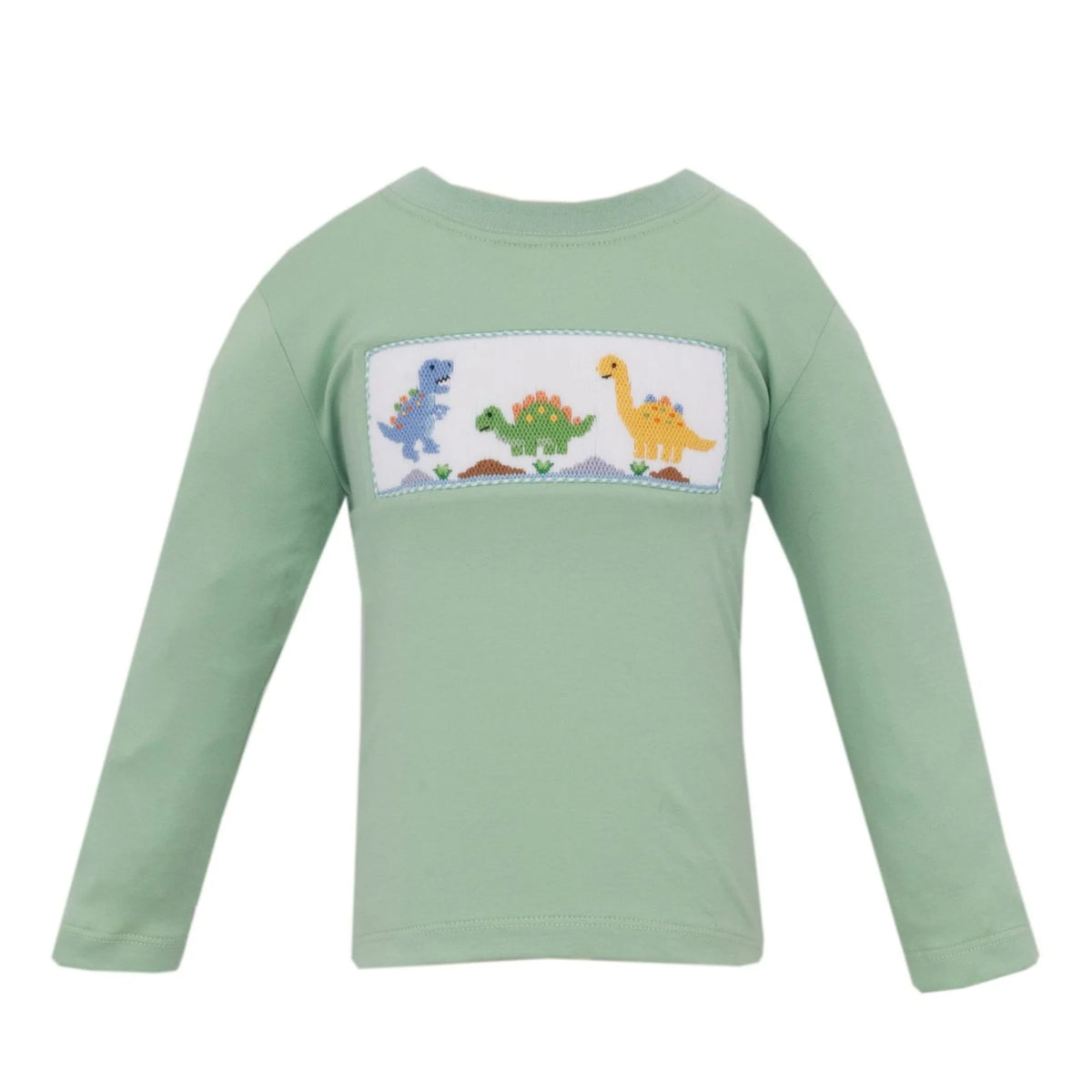 Anavini Boys Dinos Long Sleeve T-Shirt - Light Green