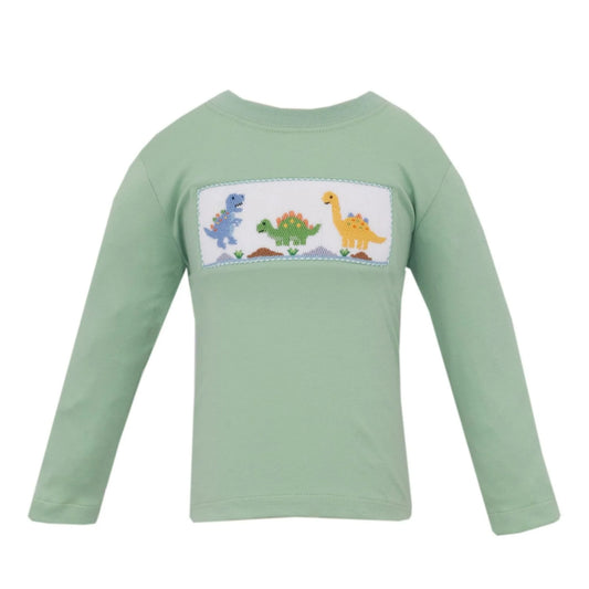 Anavini Boys Dinos Long Sleeve T-Shirt - Light Green