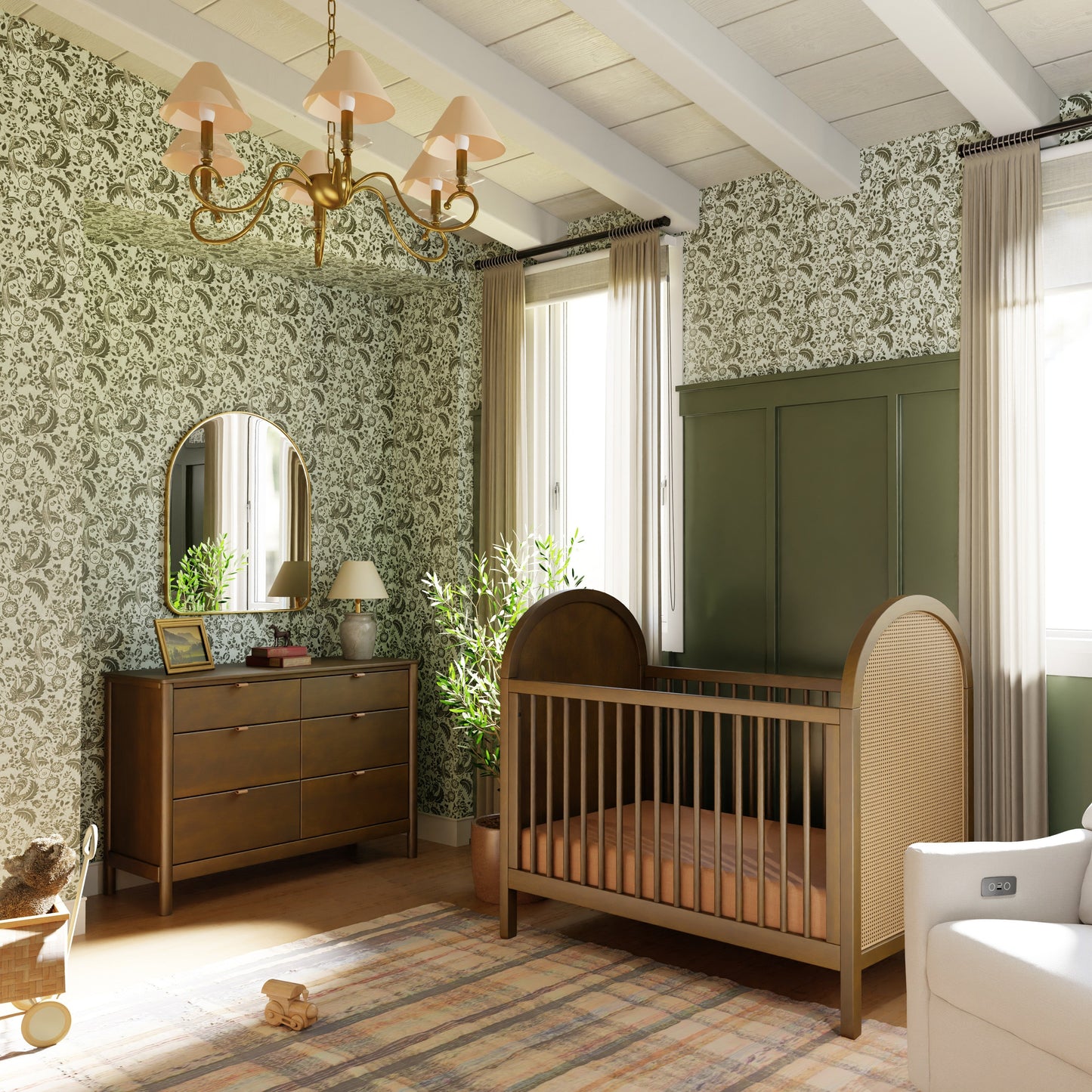 Babyletto Bondi Cane 3-in-1 Convertible Crib with Toddler Bed Conversion Kit