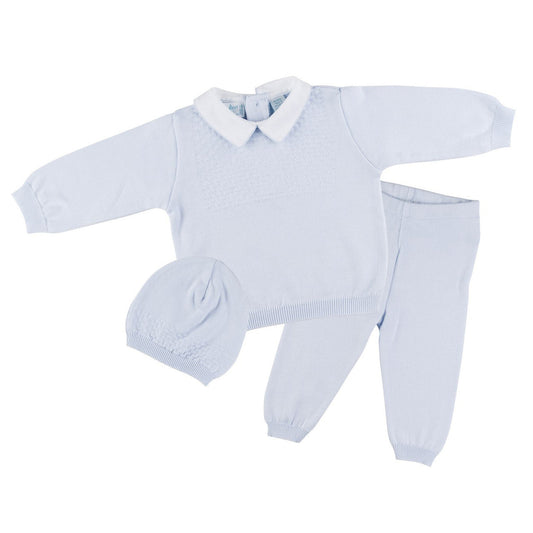 Feltman BrothersFeltman Brothers Knit Two Piece Pique Collar Pant & Hat SetBabysupermarket