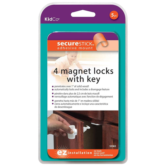 KidCo 4 Magnet Cabinet Locks w/Key