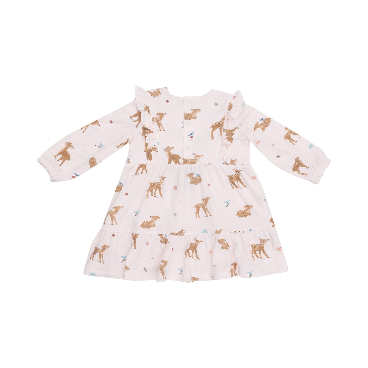 Angel Dear Soft Deer Smocked Ruffle Dress with Crochet Trim and Ribbed Legging