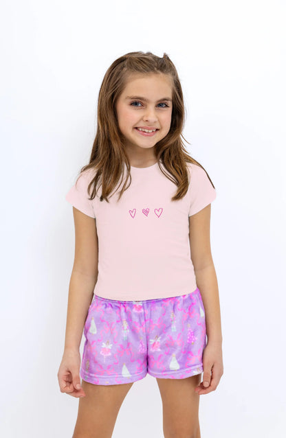 Preppy Goose Girls Nutcracker Ballet Plush Lounge Shorts