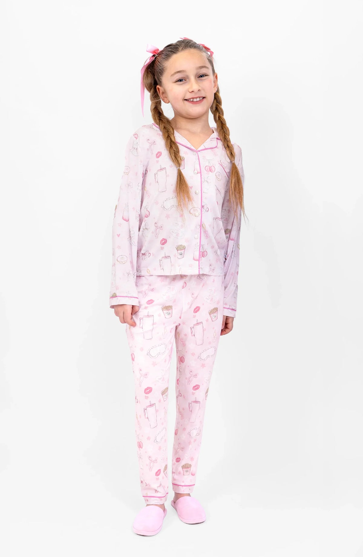 Preppy Goose Girls Blush Club Long Sleeve Jersey Pajama