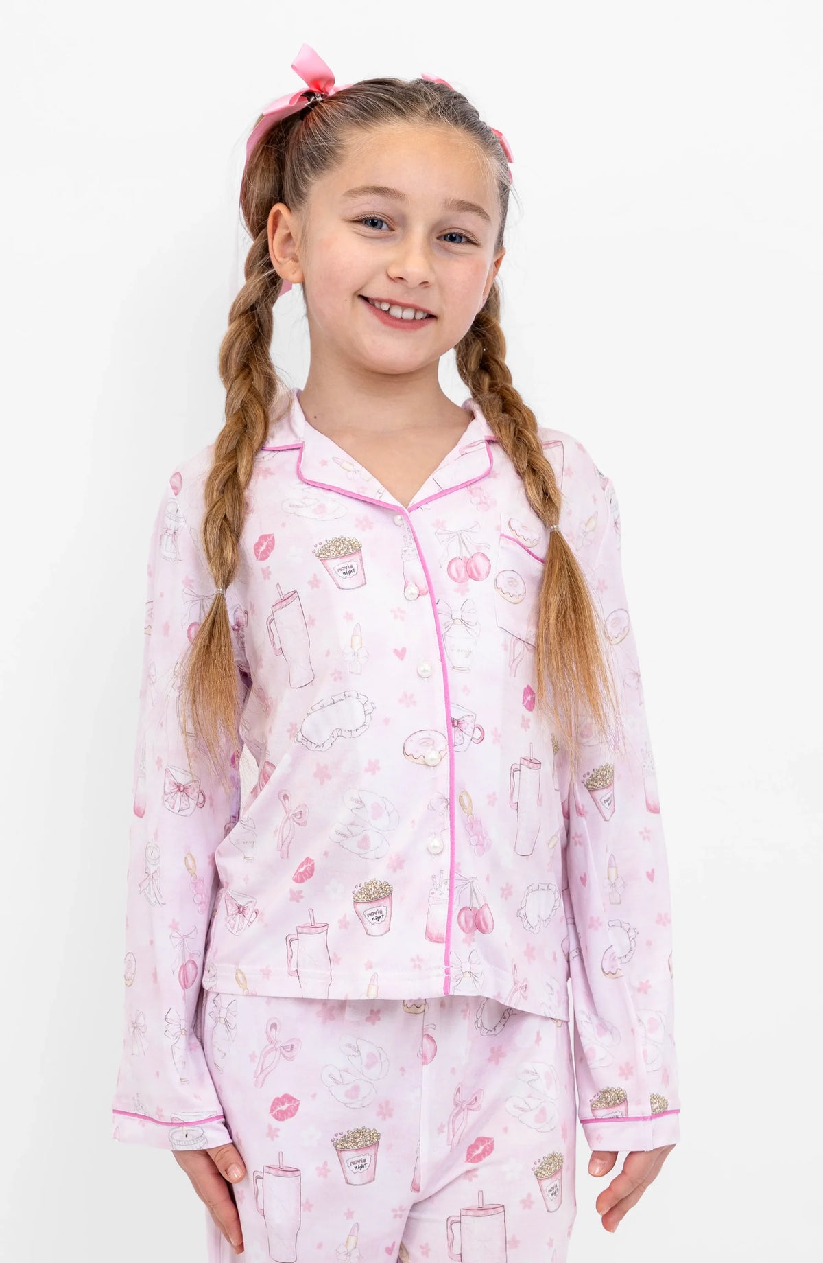 Preppy Goose Girls Blush Club Long Sleeve Jersey Pajama