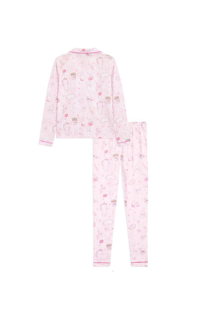 Preppy Goose Girls Blush Club Long Sleeve Jersey Pajama