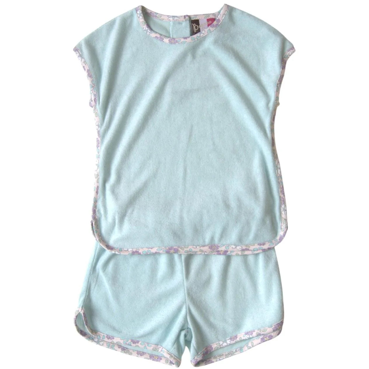 Banana Split Luna Terry Short Set - Aqua