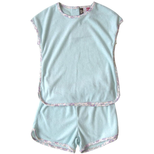 Banana Split Luna Terry Short Set - Aqua