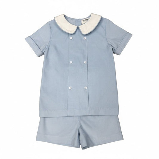 Ishtex Textile ProductsIshtex Textile Products Boys Blue Corduroy Short SetBabysupermarket