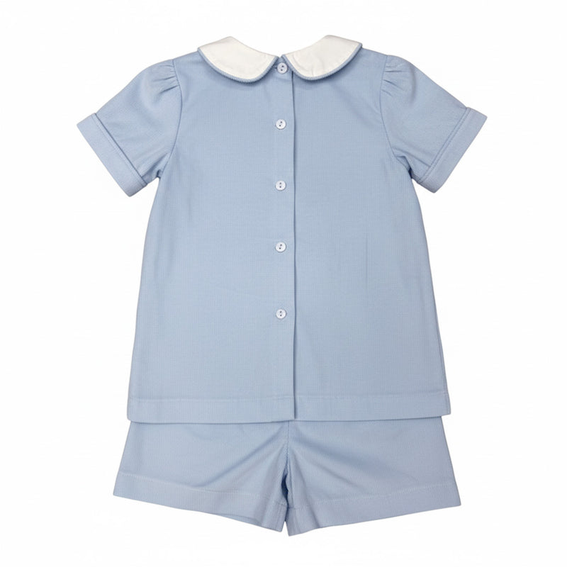 Ishtex Textile Products Boys Blue Corduroy Short Set