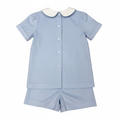 Ishtex Textile Products Boys Blue Corduroy Short Set