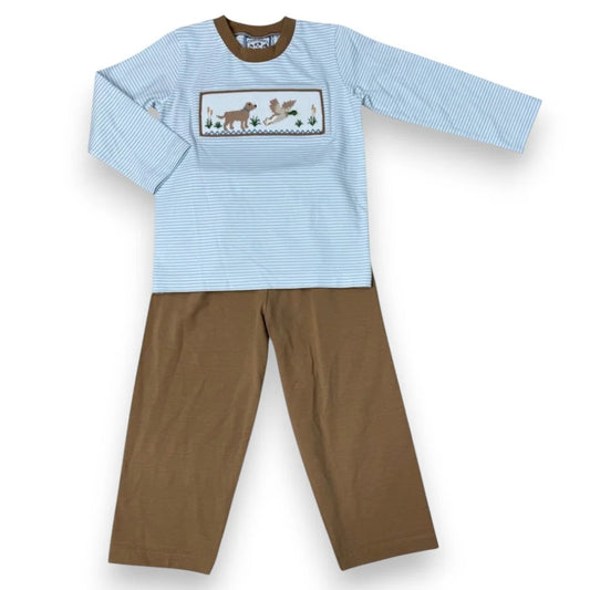 Three Sisters Duck Hunt Smocked Boys Pant Set