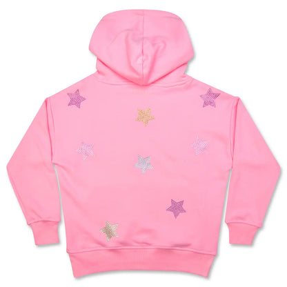Iscream Girls Sparkling Stars Pink Hoodie Sweatshirt