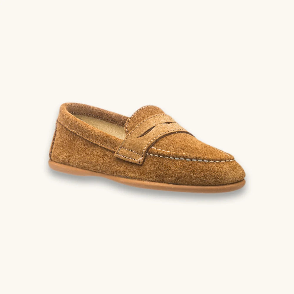 Elephantito Boys Suede Penny Loafer - Camel