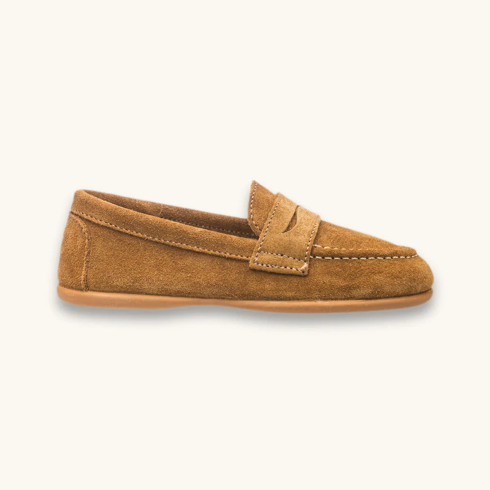 Elephantito Boys Suede Penny Loafer - Camel