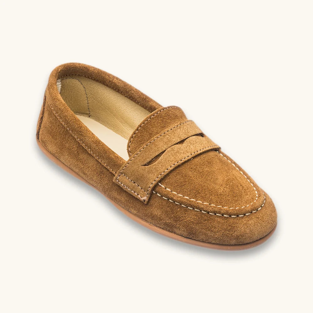 Elephantito Boys Suede Penny Loafer - Camel