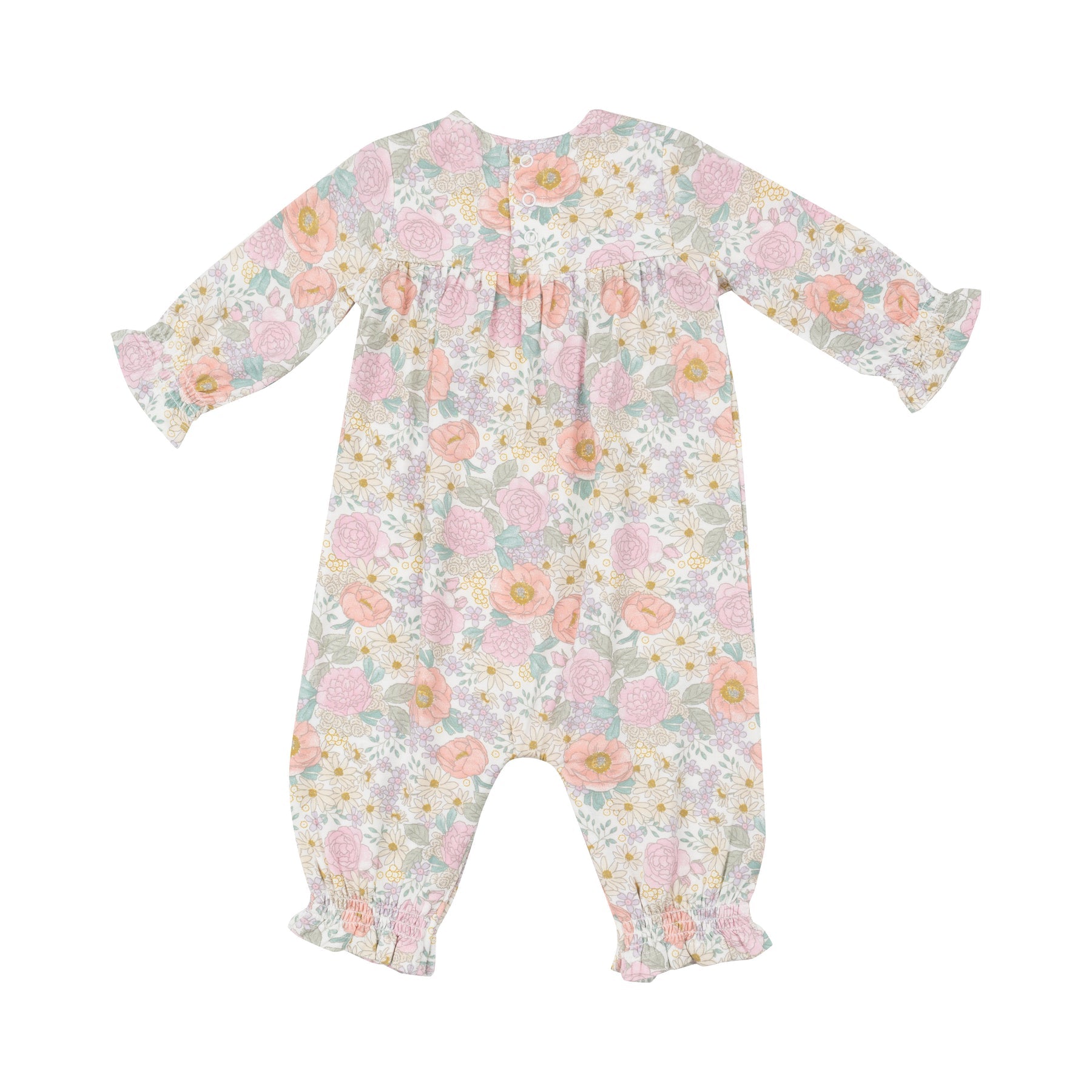 Angel Dear Peonies and Roses Smocked Romper