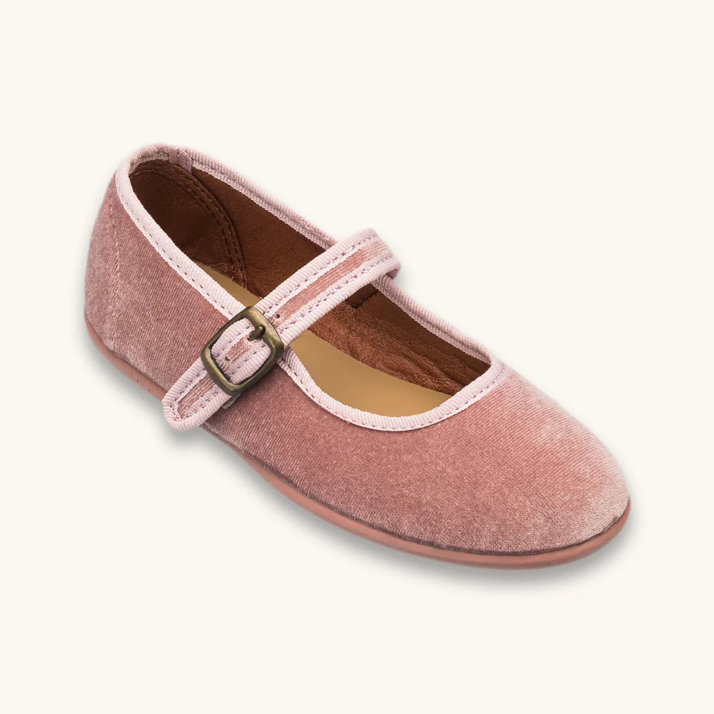 Elephantito Girls Isa Velvet Mary Jane - Pink
