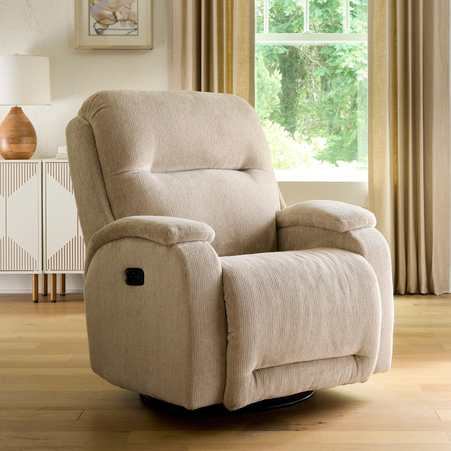 Best ChairsStorytime Maverly Power Cozzia Swivel Glide Recliner with Heat & MassageBabysupermarket