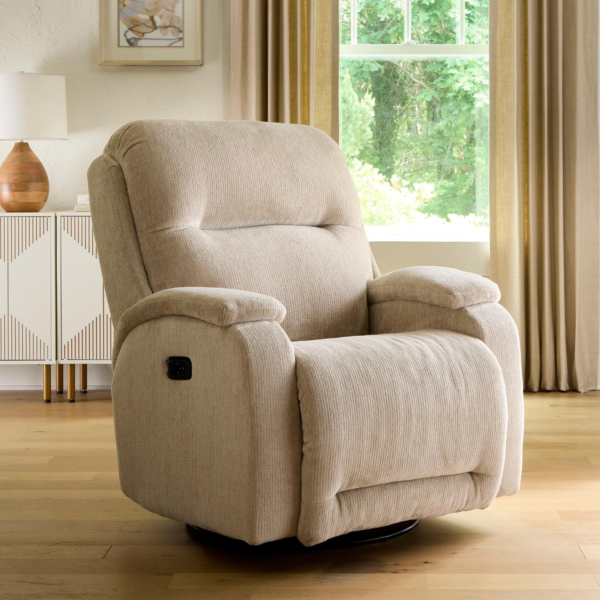 Best ChairsStorytime Maverly Power Cozzia Swivel Glide Recliner with Heat & MassageBabysupermarket