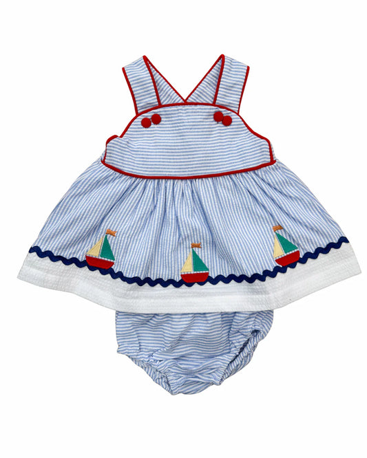 Banana Split Sailboat Applique Bloomer Set