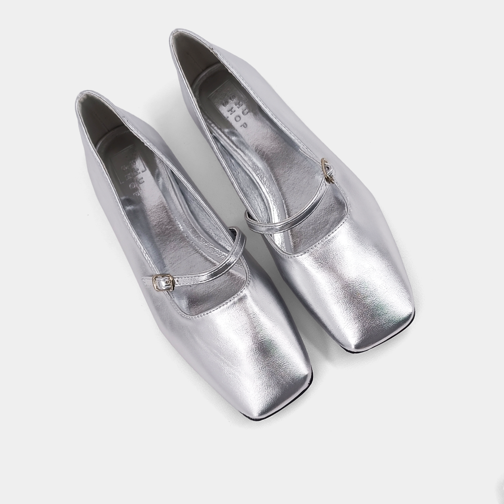 ShuShop Adele Kids Silver Ballet Flat