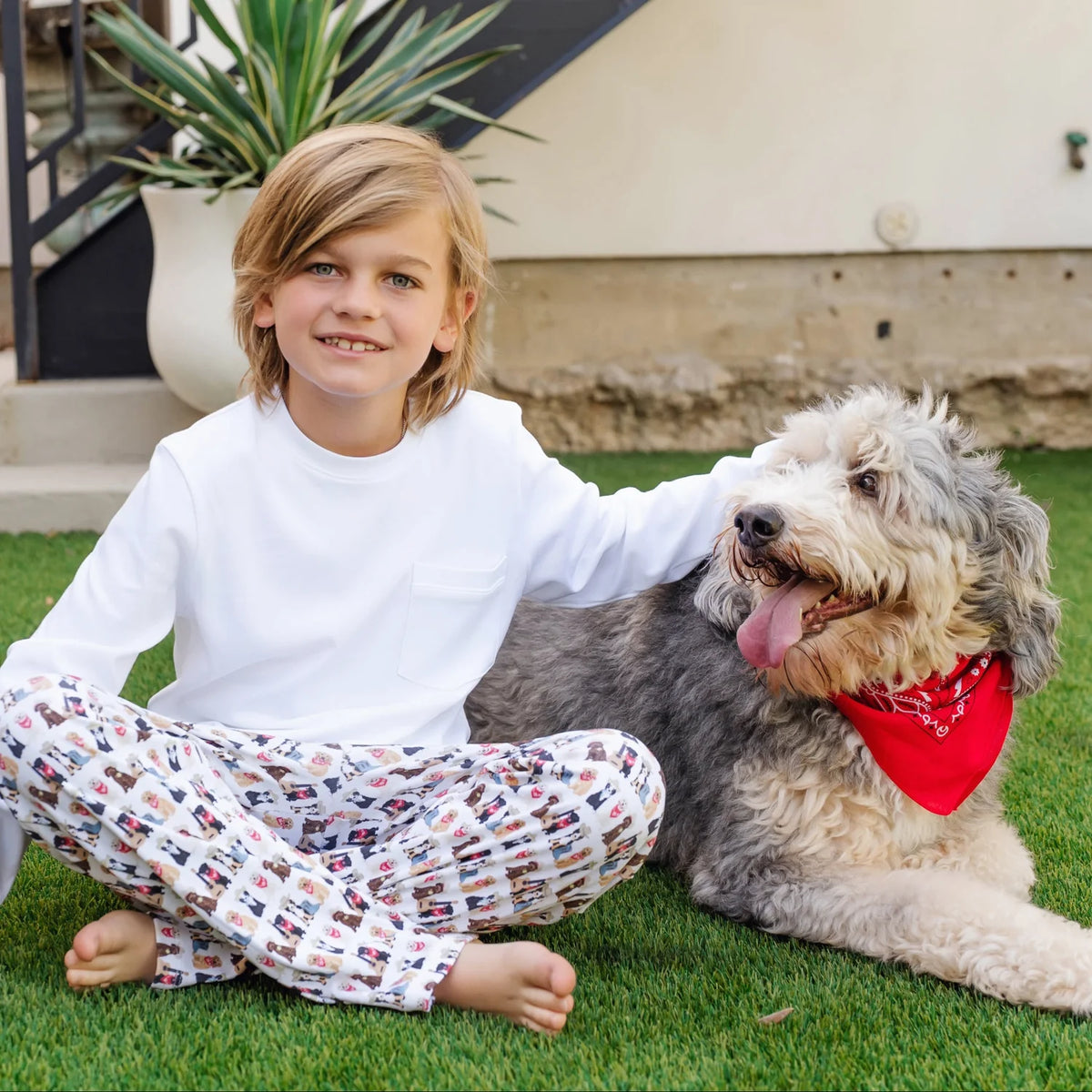 Lila and Hayes Beckett Boys Hangout Pant - Western Pups