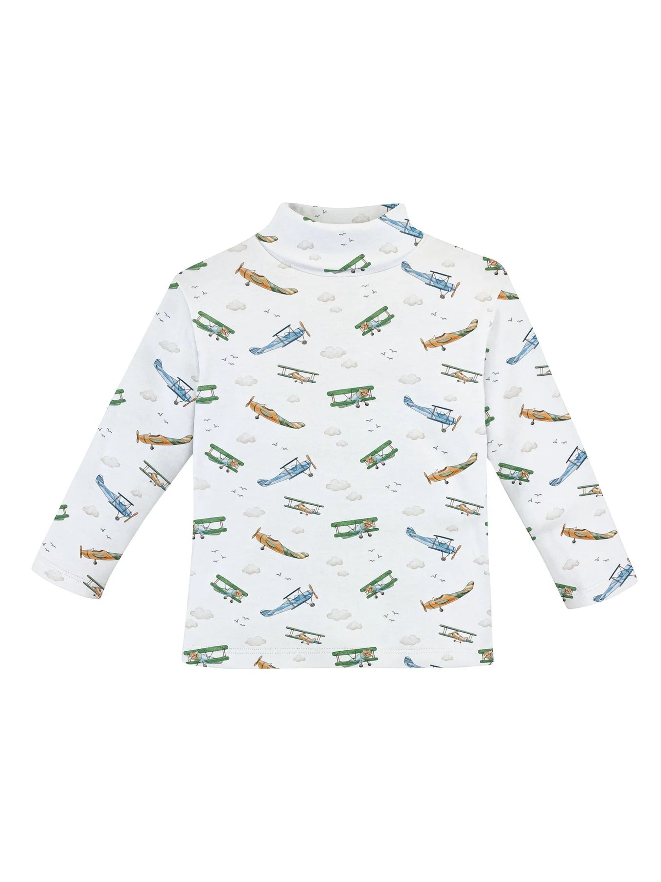 Baby Club Chic Airplanes Printed Turtleneck